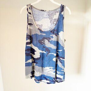 Majestic Filatures Blue Metallic Camo Tank, Size 4 (XL)
